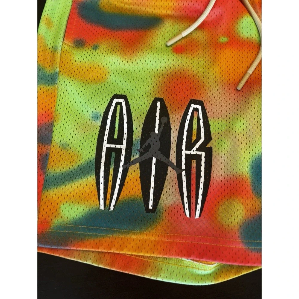 Jordan Shorts Mens Sz M Multicolor Tie Dye Jumpman Air Mesh Basketball